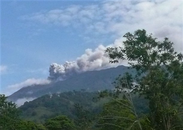 Volcano from home after eruption